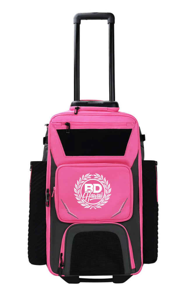 BD Hawaii Pink Rolling “Travel” Baseball Bag