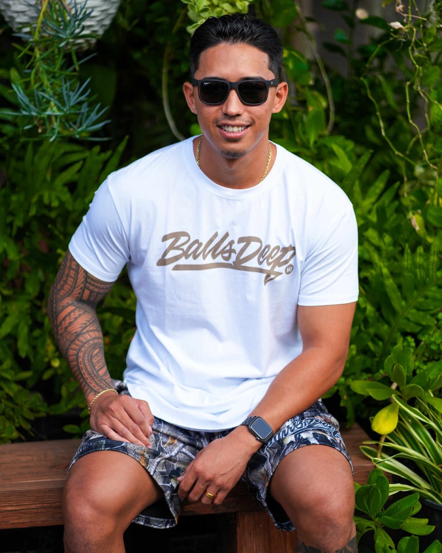 Balls Deep HI “White” Fitted Tee