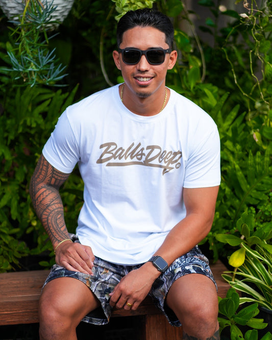 Balls Deep HI “White” Fitted Tee