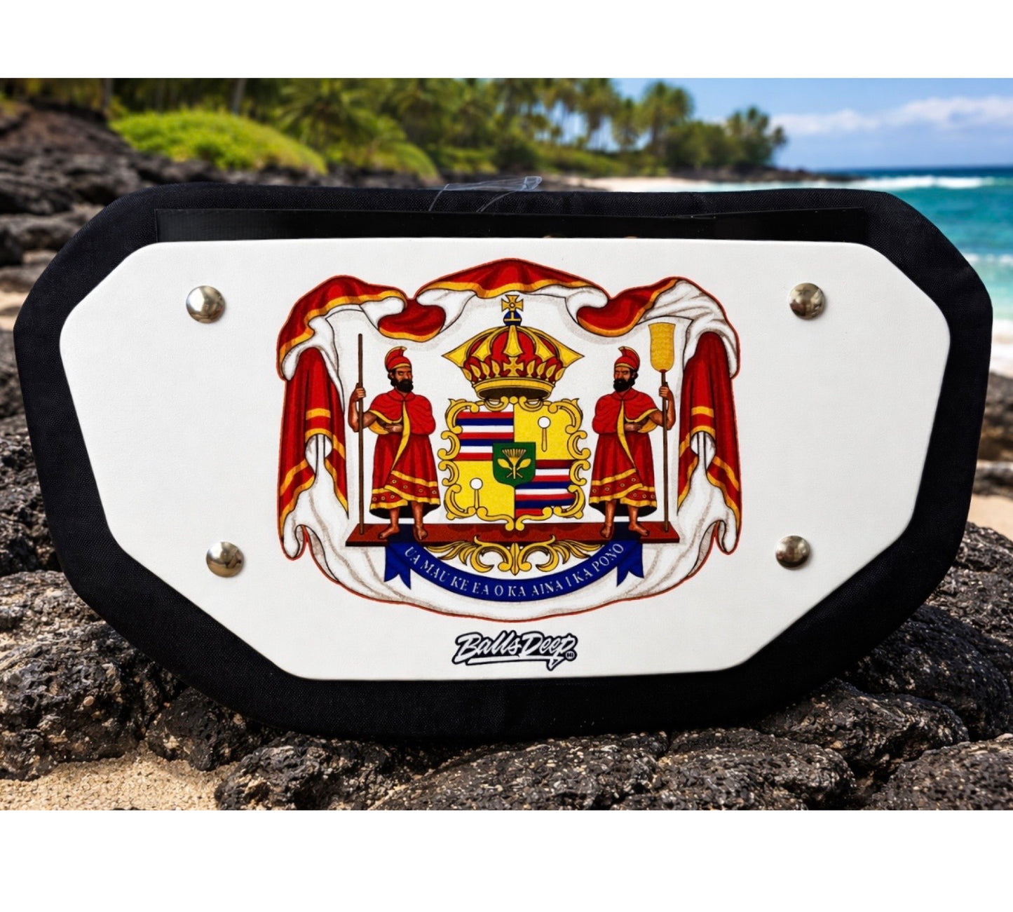 Balls Deep HI “Hawaiian Coat of Arms” Football Backplate