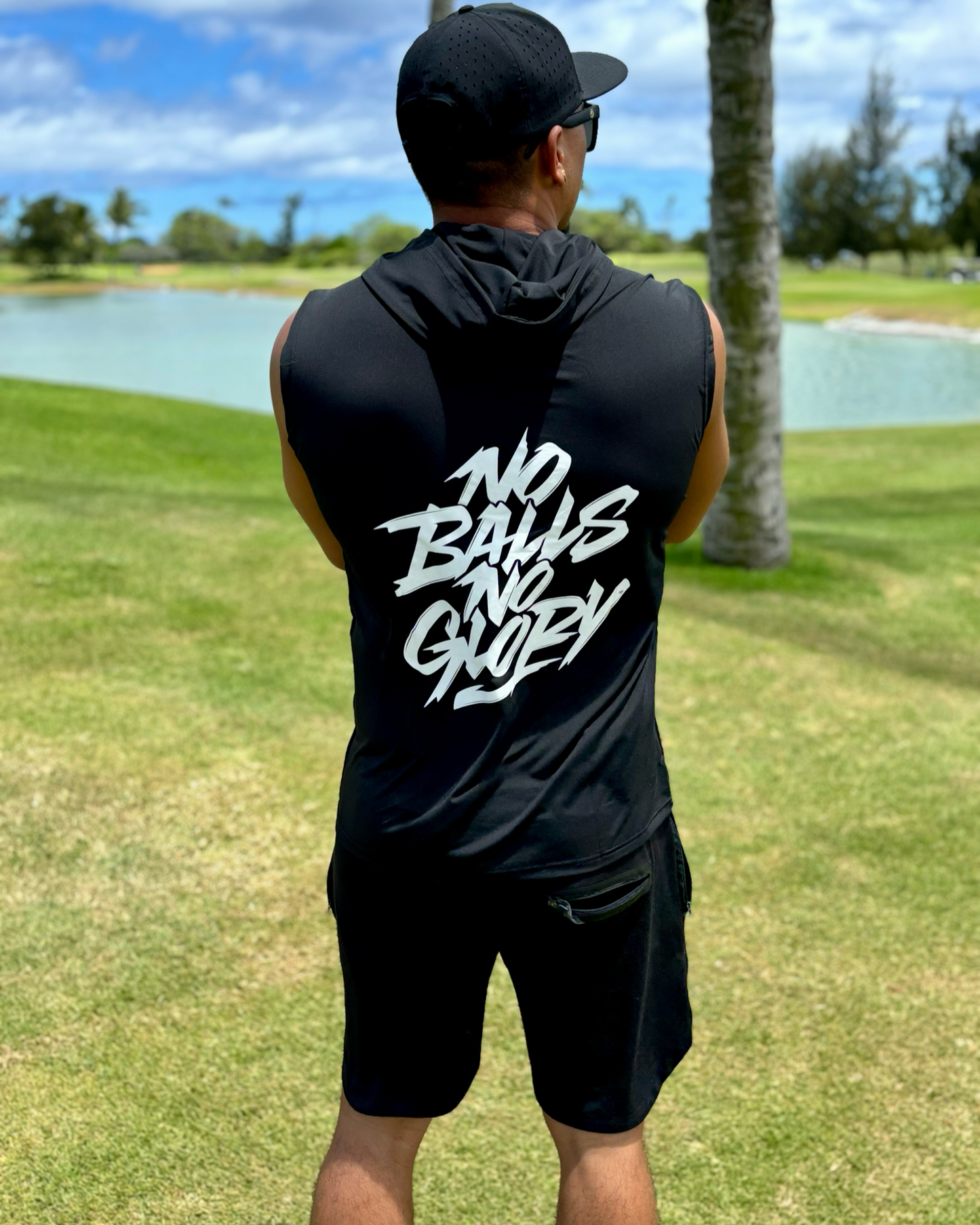 Black “No Balls, No Glory” Dri-Fit Sleeveless Hoodie