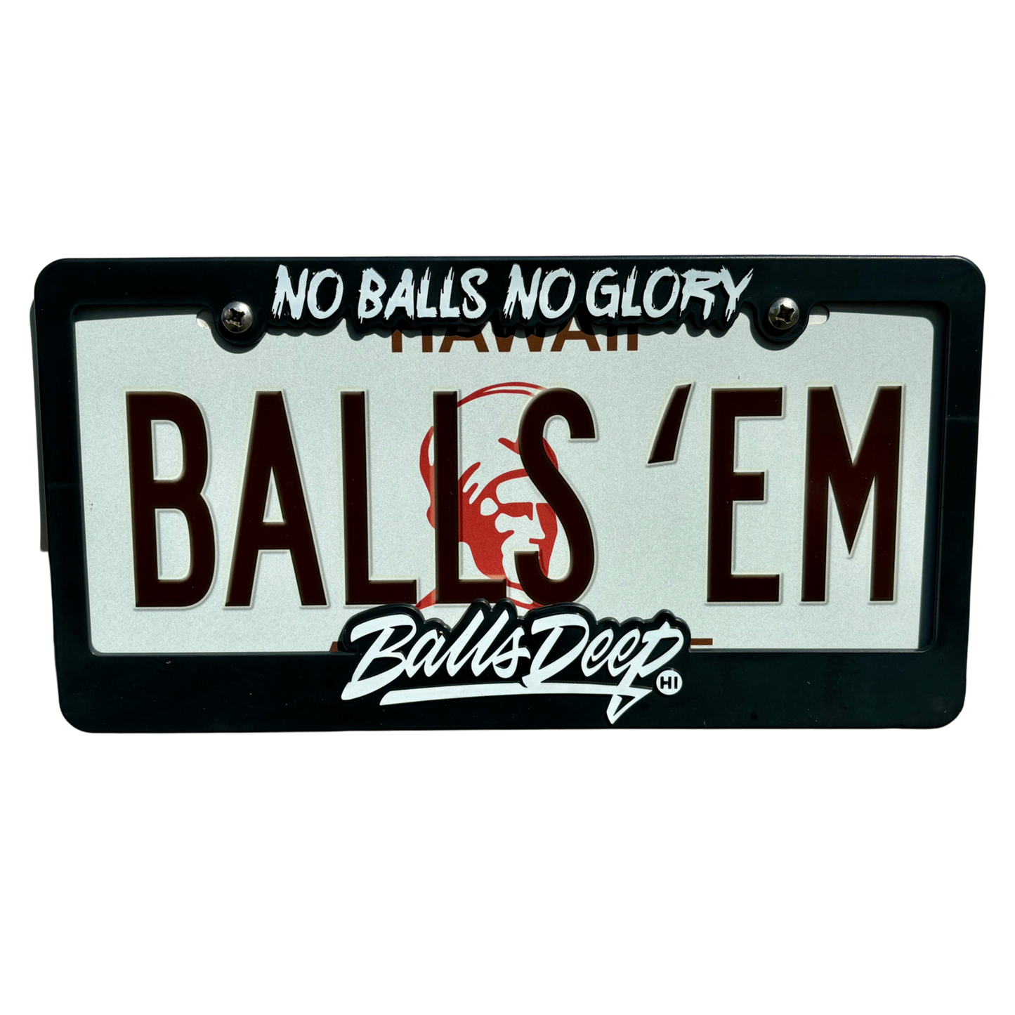 “No Balls, No Glory” License Plate Frame