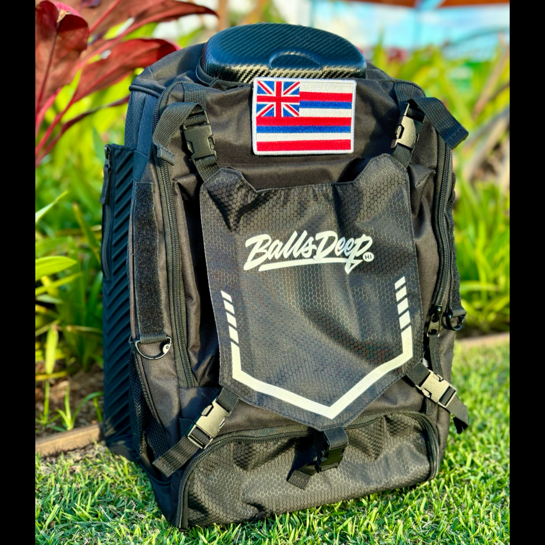 Balls Deep HI Black Baseball Backpack