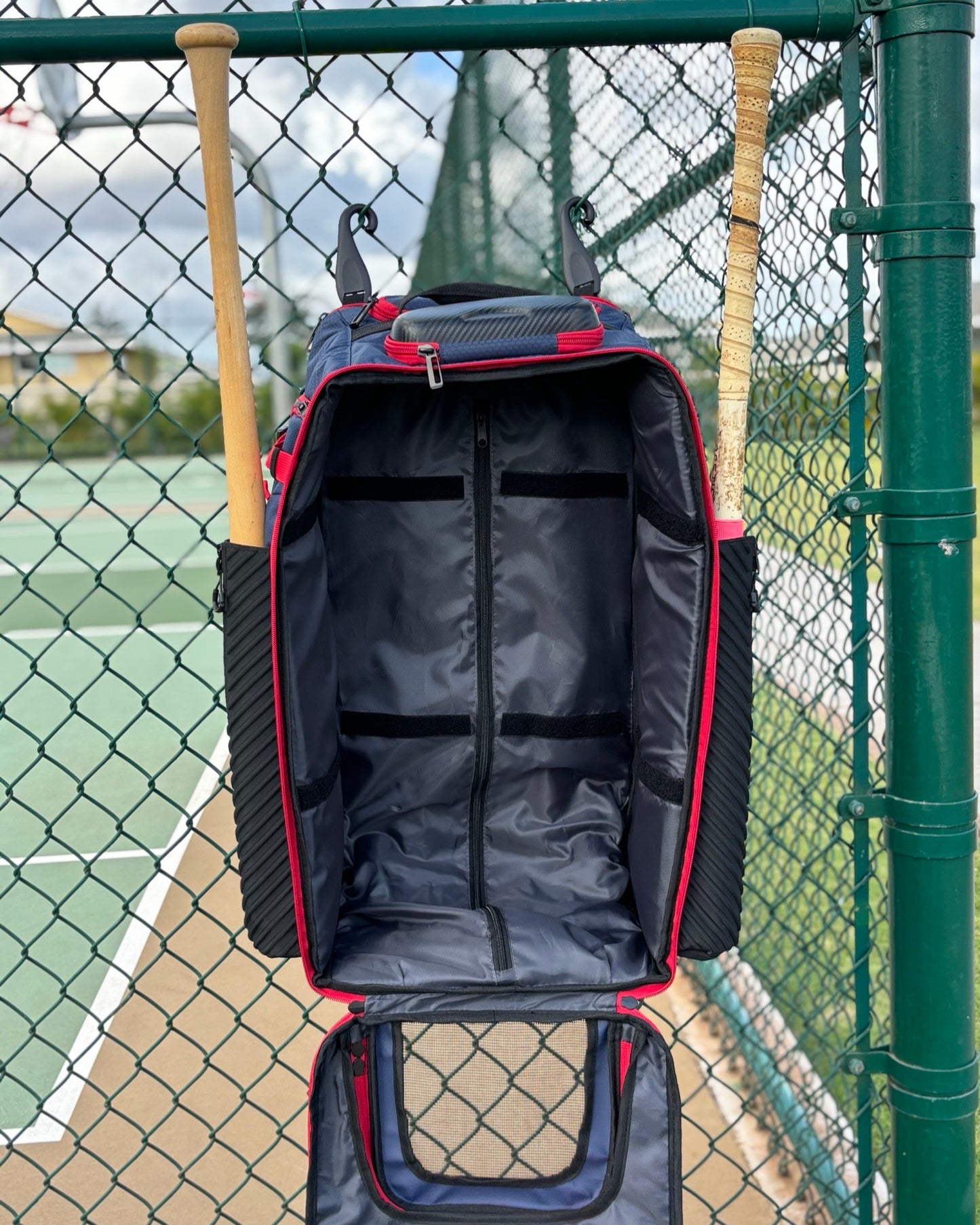 Black Balls Deep HI Rolling Travel Baseball Bags