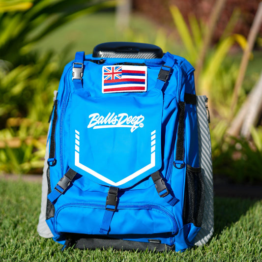 Balls Deep HI Royal Blue Baseball Backpack