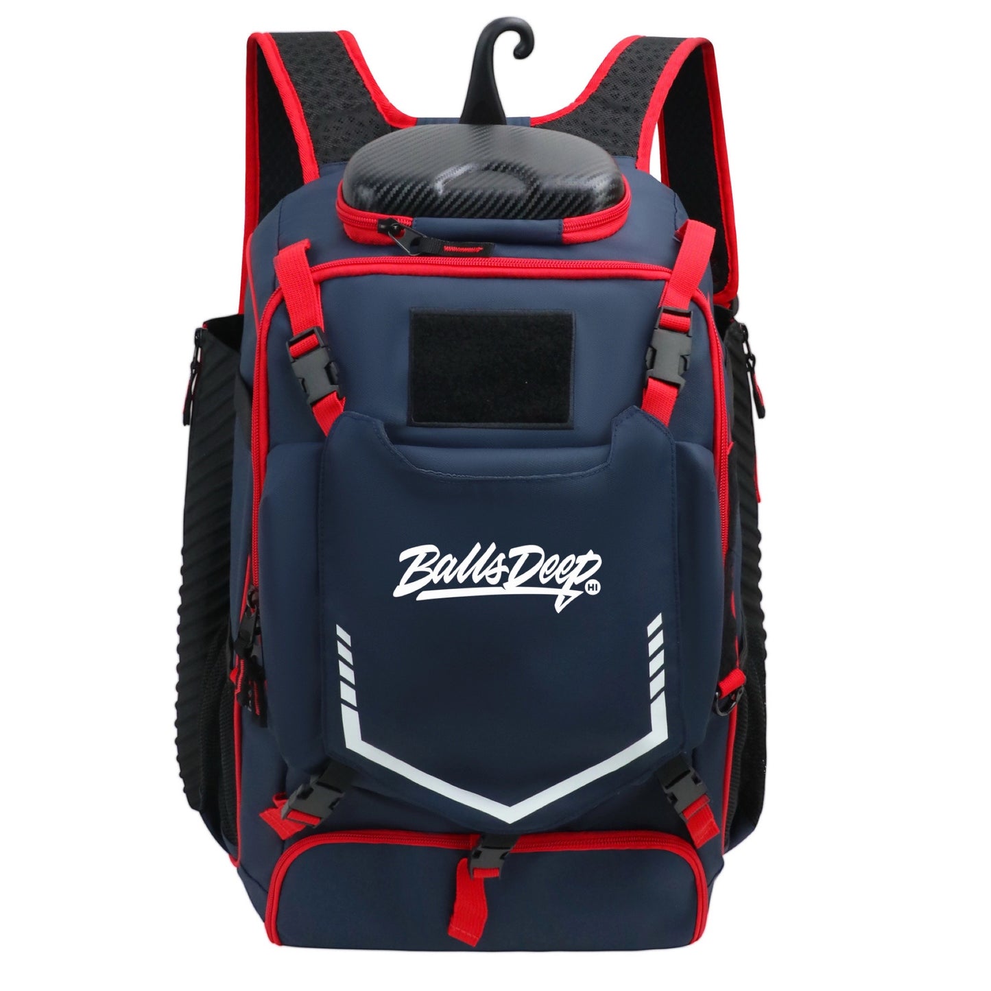 Balls Deep HI Navy/Red Baseball Backpack