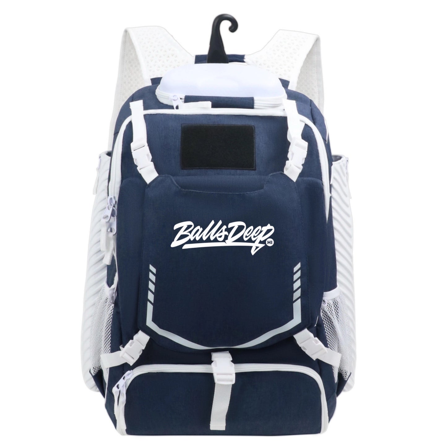 Balls Deep HI Navy/White Baseball Backpack