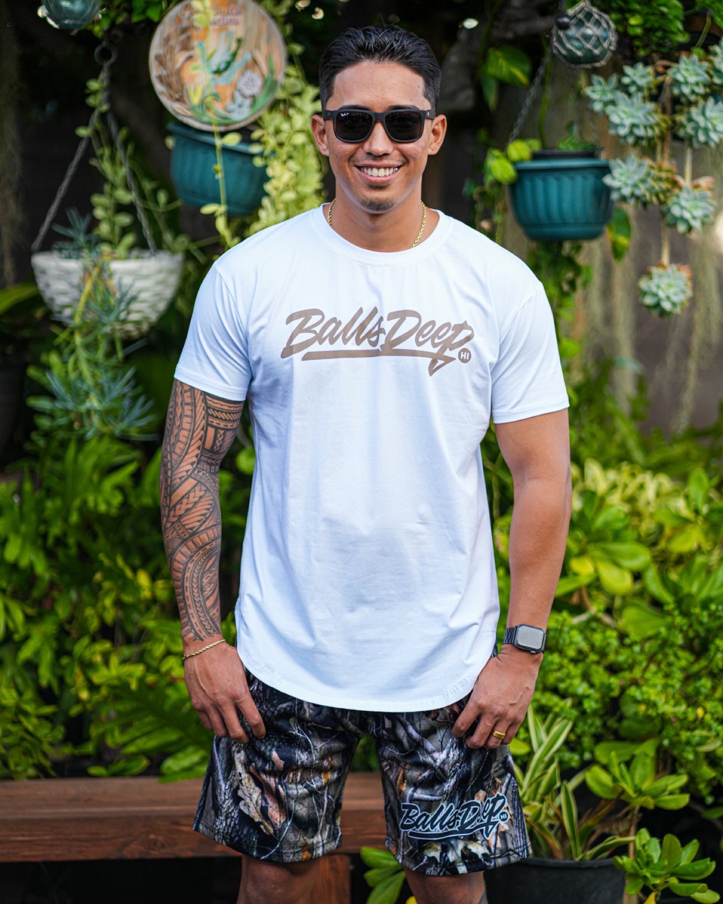 Balls Deep HI “White” Fitted Tee