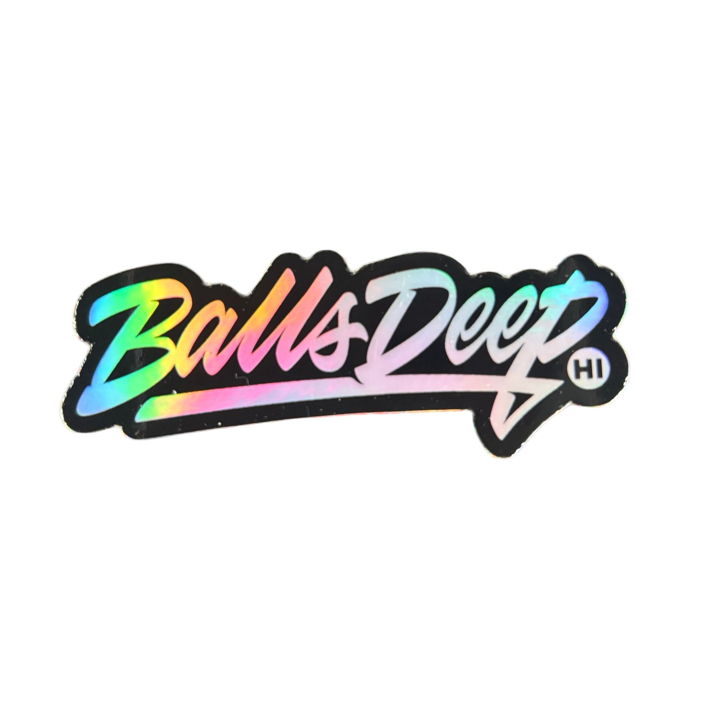 Balls Deep HI Small Holographic Sticker