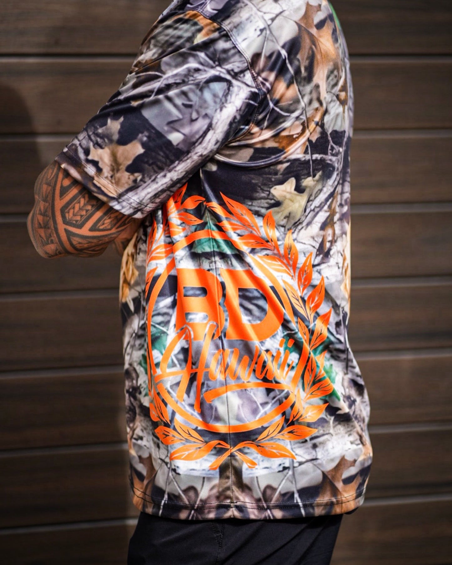 Orange Hi-Vis BD Hawai’i Camo Tee
