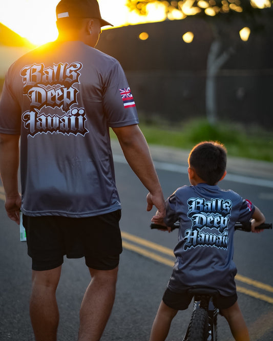 Gray “Old English” Balls Deep HI Dri Fit Tee