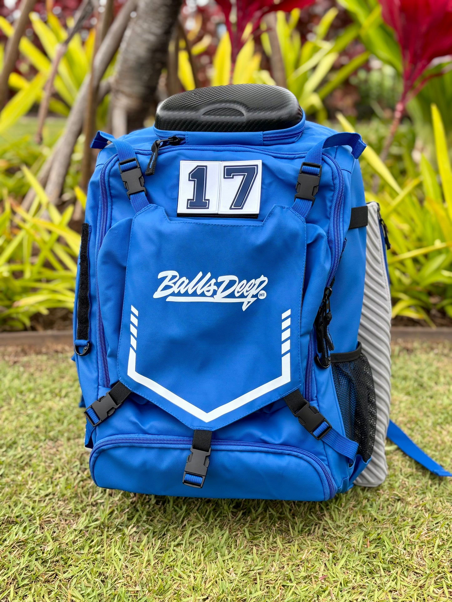 Balls Deep HI Royal Blue Baseball Backpack