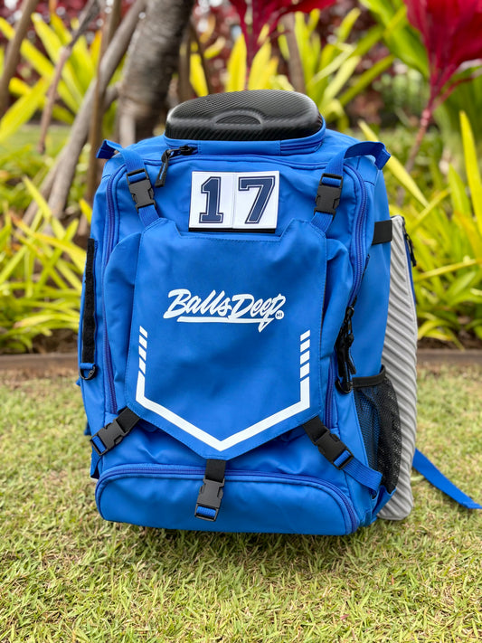 Balls Deep HI Royal Blue Baseball Backpack