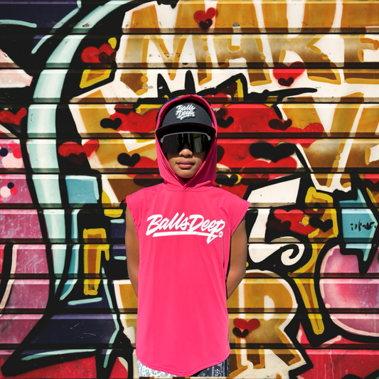 Balls Deep Pink Dri-Fit Sleeveless Hoodie