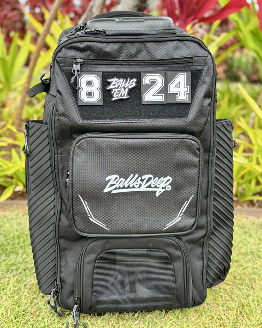 Black Balls Deep HI Rolling Travel Baseball Bags