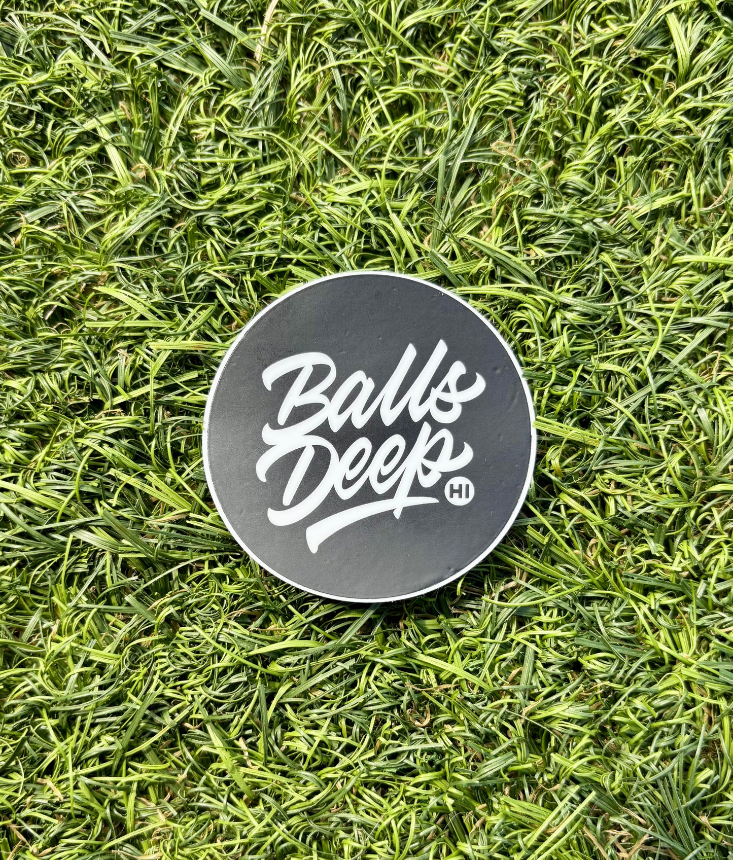 Balls Deep HI Circle Sticker